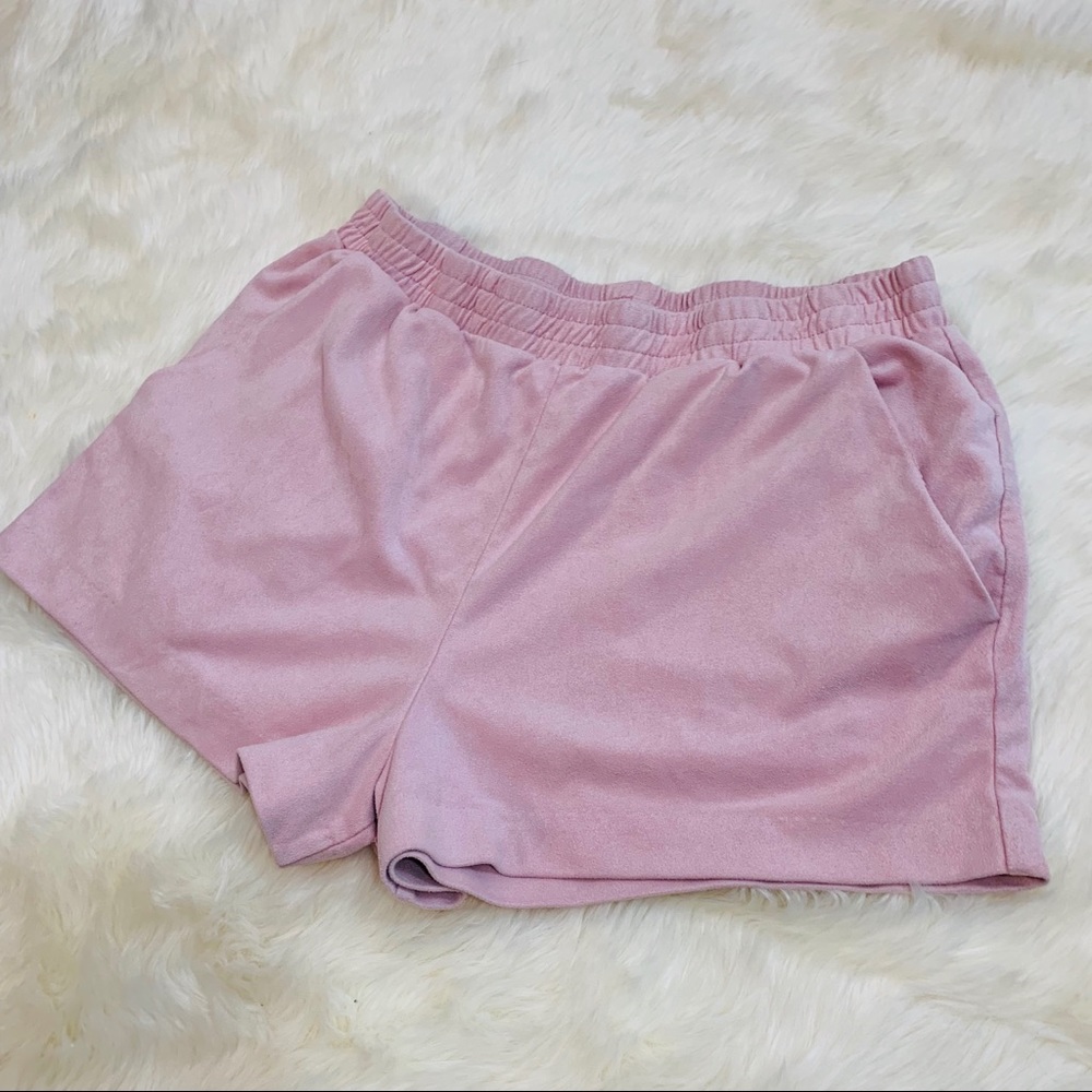 Forever 21 Pale Pink Velour Lounge Shorts